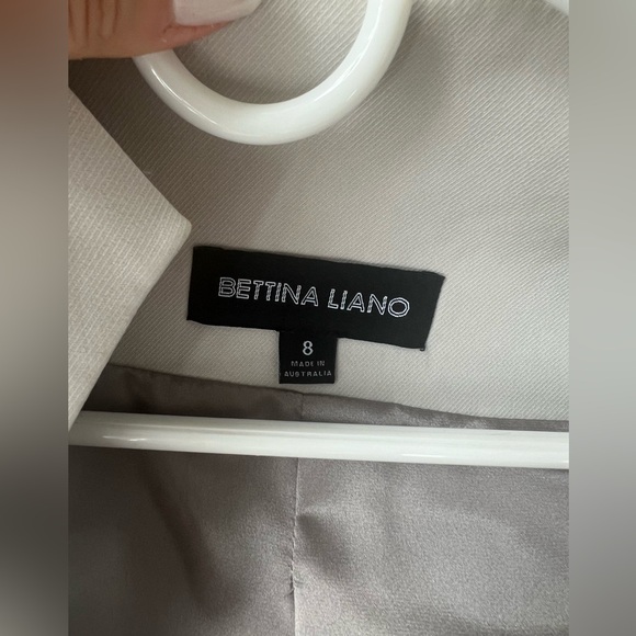 Bettina Liano Grey Structured Blazer Size US 4 - Picture 7 of 9